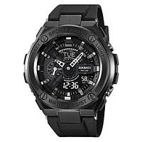 Часы наручные мужские SKMEI армейские часы противоударные спортивные черные Seli Годинник наручний чоловічий