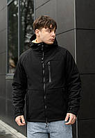 Куртка чоловіча з капюшоном Staff soft shell ber black Seli