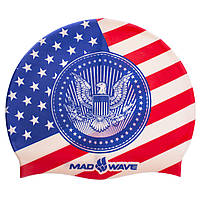 Шапочка для плавания MadWave USA M055303000W One size Синий-красный