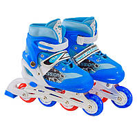 Детские ролики RL2406(Blue) светящиеся колеса, синий, L (39-42) Seli Дитячі ролики RL2406(Blue) колеса що