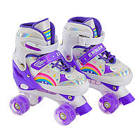 Детские ролики квады RL2409(Violet) светящиеся колеса, фиолетовый, L (39-42) Seli Дитячі ролики квади
