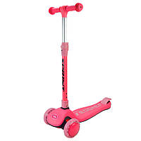 Самокат детский 3-х колесный Scooter SC2421(Pink) светящиеся колеса, розовый Seli Самокат дитячий 3-х колісний