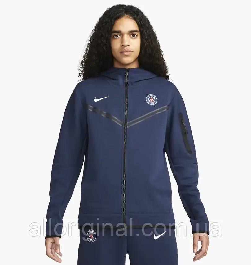 AllOriginal com ua Худі Nike Psg Tech Fleece Windrunner Blue Dm2887-410 РОЗМІРИ ЗАПИТУЙТЕ, фото 1