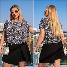 Легка жіноча блуза із зав'язками великих розмірів, фото 2