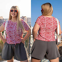 Легка жіноча блуза із зав'язками великих розмірів, фото 5