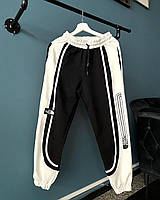 Спортивні штани для чоловіка чорно білі спортивки зе норт фейс TF Seli