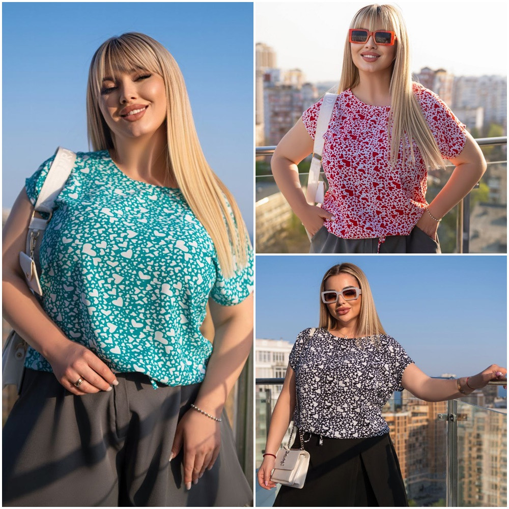 Легка жіноча блуза із зав'язками великих розмірів