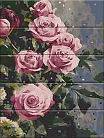 Картина за номерами на дереві "Димчасті троянди" 30*40 см
