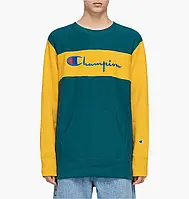 Urbanshop com ua Світшот Champion Color Block Crewneck Sweatshir Green/Yellow 214049-GS549 РОЗМІРИ ЗАПИТУЙТЕ