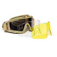 Захисні тактичні окуляри-маска зі змінним склом Coyote, Vik-Tailor