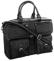 Мужская кожаная сумка с отделом для ноутбука 14 дюймов Always Wild черная Seli Чоловіча шкіряна сумка з