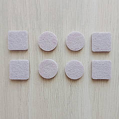 Накладки для захисту підлоги та меблів від подряпин Beige Круг + Квадрат, 20 мм (Mix 8 шт.)