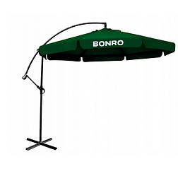 Садова парасолька широка для дачі для саду на 6 спиць Bonro B-7218 до 3 м у діаметрі темно-зелений