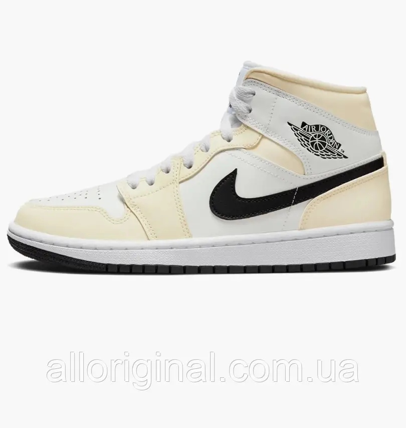AllOriginal com ua Кросівки Nike Air Jordan 1 Mid Coconut Milk W White/Beige Bq6472-121 РОЗМІРИ ЗАПИТУЙТЕ, фото 1