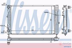 Радіатор охолодження двигуна "NISSENS"/AUDI A4 95-01, A6 97-05, VW PASSAT 96-05 (+/-A/C/