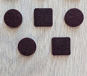 Наклейки підкладки від подряпин на ніжки меблів Coffee Квадрат + Круг, 20 мм (Mix 8 шт.), фото 3