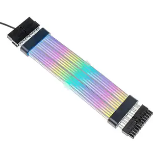 Кабель для компютерних комплектуючих ARTLINE RGB 24pin Black (24PINMBFMRGBBl) для блоку живлення