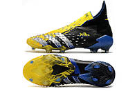 Бутсы Adidas Predator Freak FG Black&Yellow X-man Адидас предатор фрик жёлто-чёрные Футбольная обувь c шипами