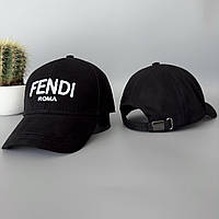 Чорна Кепка Fendi унісекс чоловічі і жіноча бейсболка з білим логотипом Seli
