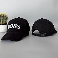 Кепка Boss черная с белым логотипом мужская и женская Seli Кепка Boss чорна з білим логотипом чоловіча та