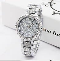 Женские серебряные наручные часы с камнями Серебро Seli Жіночий срібний наручний годинник з камінням Срібло