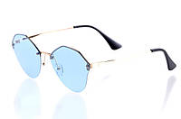 Синие круглые имиджевые женские очки прозрачные для женщин для имиджа Seli Сині круглі іміджеві жіночі окуляри