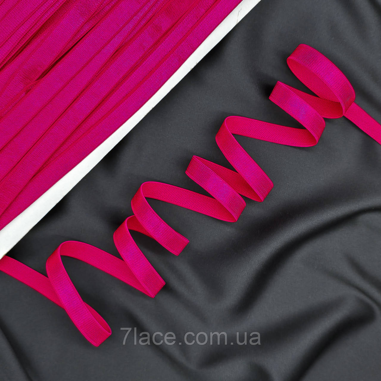 Бретельна гумка / ширина 1 см / колір МАЛИНОВИЙ / замовлення від 1 метра, фото 1