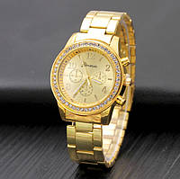 Кварцевий класичний Жіночий годинник наручний Geneva золотий Seli