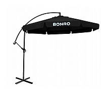 Садовый зонт широкий для дачи для сада на 6 спиц Bonro B-7218 до 3 м в диаметре черный