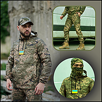 Військова форма зсу піксель весна, костюми чоловічі літні військові, тактичний одяг, армійський анорак QA Voїn