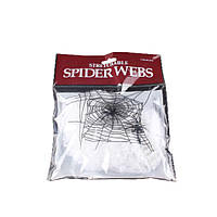 Паутина с пауками на Хэллоуин 13642 белая 200 г 30 пауков n