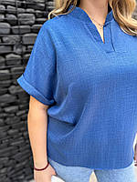 Летняя женская блузка рубашка батал Новинка 2024