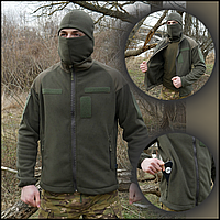 Тактическая флисовая кофта Militex хаки на молнии, флисовые тактические кофты мужские военные XL, Хаки Voїn
