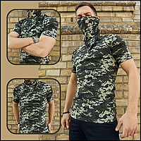 Полевая дышащая мужская тактическая футболка всу уставная пиксельная весна Voїn