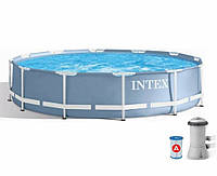 Круглый каркасный бассейн Intex (366x76 см) Prism Frame Pool (26712)(20593641421756)