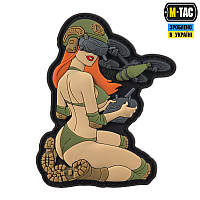 M-Tac нашивка Tactical girl №6 PVC redhead/Light Olive V1