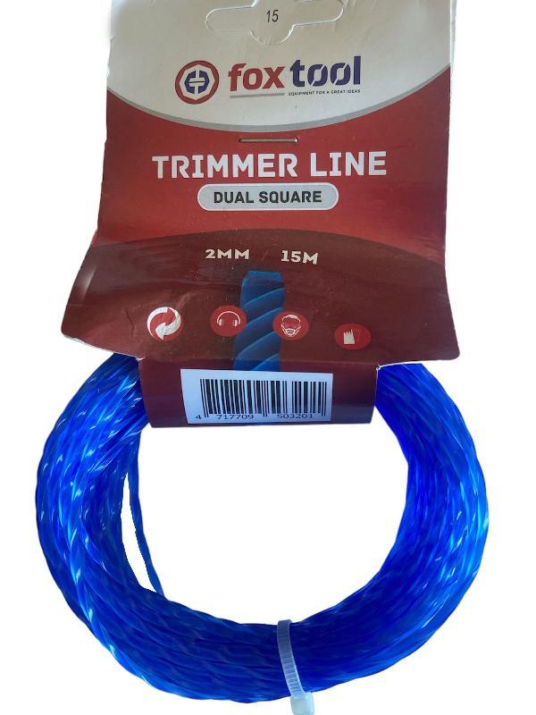 Леска квадрат крученый синий 2,00 мм 15 м , леска для тримера бензомотокосы,  электрокосы, фото 1