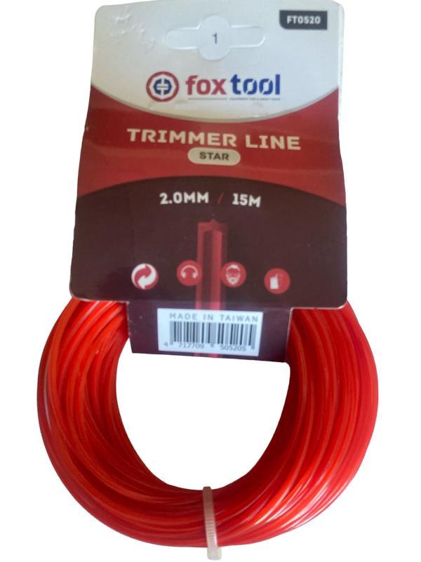 Леска звезда красная 2,00 мм 15 м , леска для тримера бензомотокосы, электрокосы, фото 1
