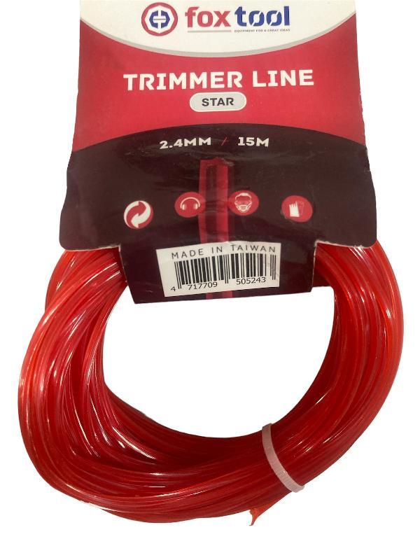 Леска звезда  красная  2,4  мм 15 м , леска для тримера бензомотокосы,  электрокосы, фото 1