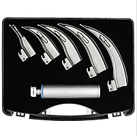 Набір ларингоскопів Макінтош (McIntosh) універсальний, 5 клинків (№ 0, 1, 2, 3, 4), в кейсі