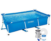 Прямоугольный каркасный бассейн с фильтром насосом Intex 28270 (220х150х60 см)