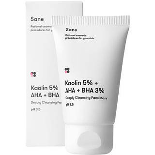 Маска для лица Sane Kaolin 5% + AHA + BHA 3% Deeply Cleansing Face Mask С каолином и салициловой кислотой 40 мл (4820266830229)