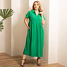 Літнє плаття сорочка з завищеною талією і коротким рукавом (р.42-58) 31py5701, фото 2