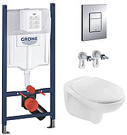 Комплект 4 в 1: Инсталляция Grohe Rapid SL 38840000 и унитаз A534UF Rimless с сиденьем Slim soft-close и