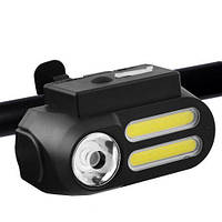 Велосипедный фонарь BL-611-1LM+2COB micro USB 1x18650 Feel Fit