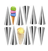 Металеві форми для випічки трубочок КОНУС ВЕЛИКІ (10 шт), верхній діаметр: 0,4 см; нижній діаметр: 3,3 см