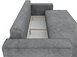 Диван прямий Мілано Люкс (люкс) велюр антикіготь сірий, фото 10