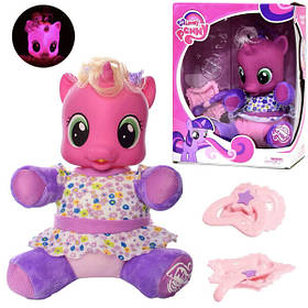 Іграшка поні Пінкі Пай Lovely Pony 20 см з аксесуарами звуками і підсвічуванням голови Фіолетовий (60532)