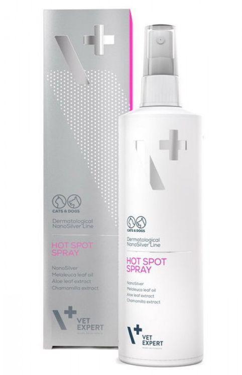 Спрей Хот Спот VetExpert Hot Spot дерматологічний загоювальний з наносріблом для котів і собак у разі атопії, 100 мл (201392), фото 1