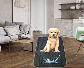 Багаторазові гігієнічні пелюшки для собак 50х60, що вбирають, непромокаючі пелюшки для собак трикотаж Сірий